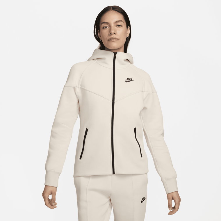 Damska bluza z kapturem i zamkiem na całej długości Nike Sportswear Tech Fleece Windrunner - Brązowy