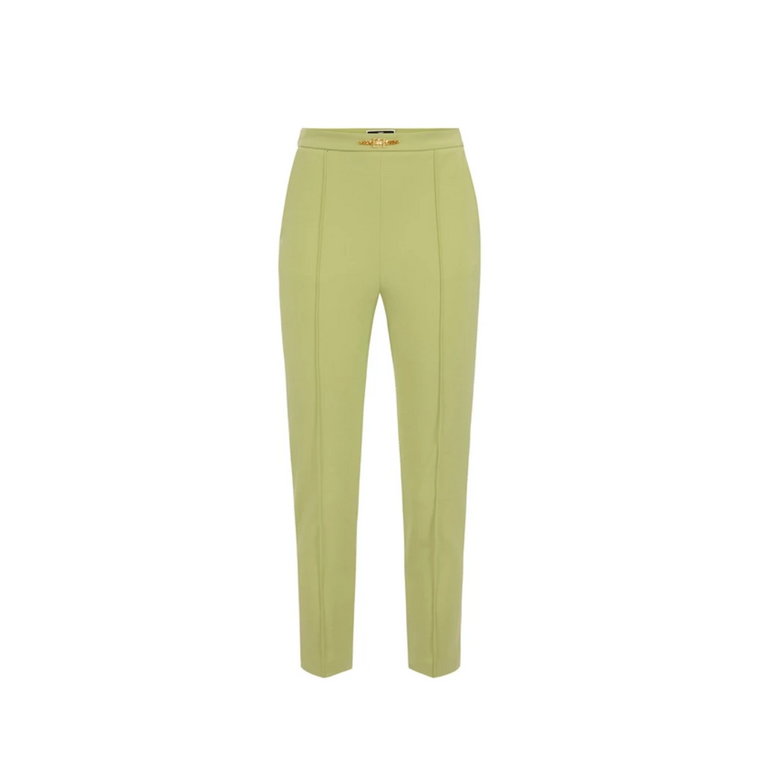 Pistacjowe Zielone Spodnie Syntetyczne Elisabetta Franchi