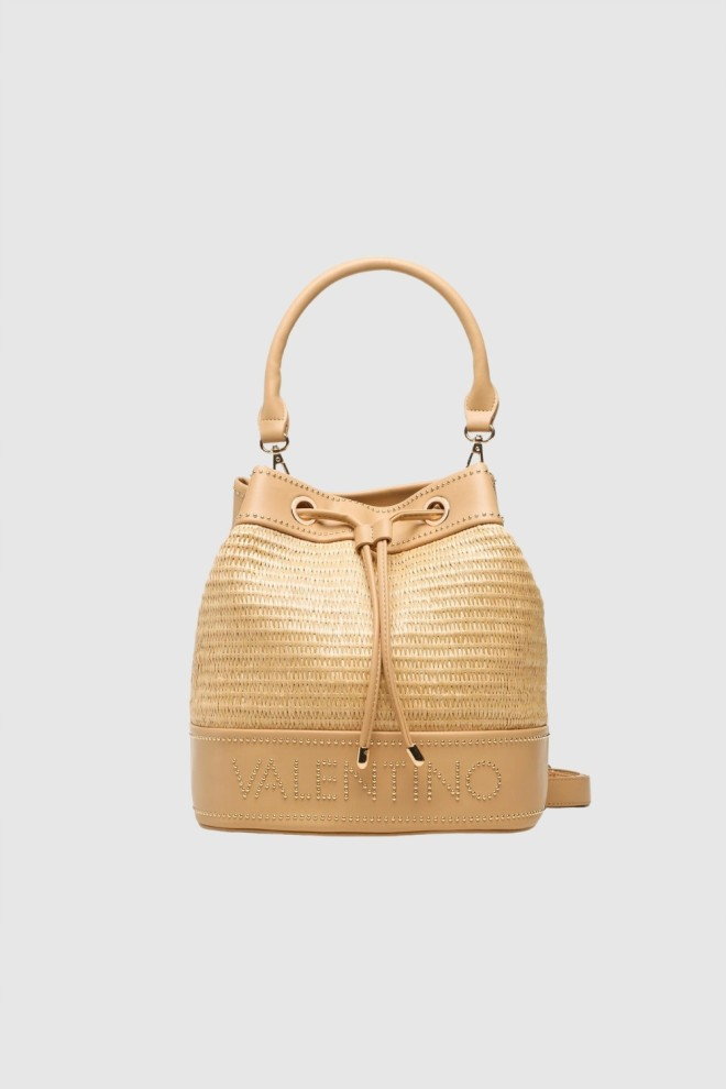 VALENTINO Beżowa torebka Float Bucket Bag