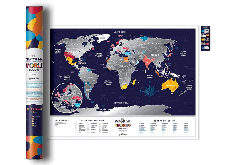 Mapa zdrapka Świat, Travel Map Holiday World