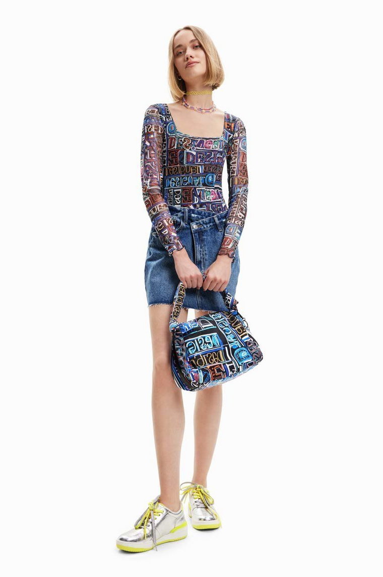 Desigual body damskie kolor czarny