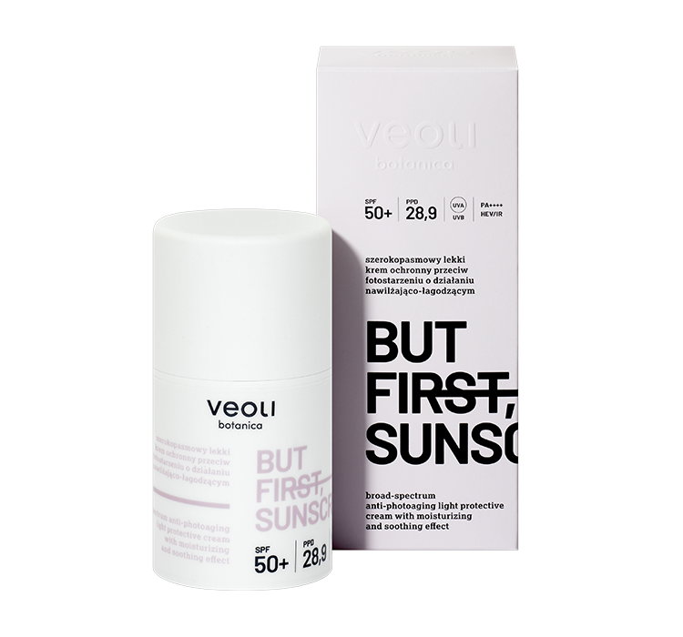 VEOLI BOTANICA BUT FIRST SUNSCREEN LEKKI KREM OCHRONNY PRZECIW FOTOSTARZENIU SPF 50+ 50ML