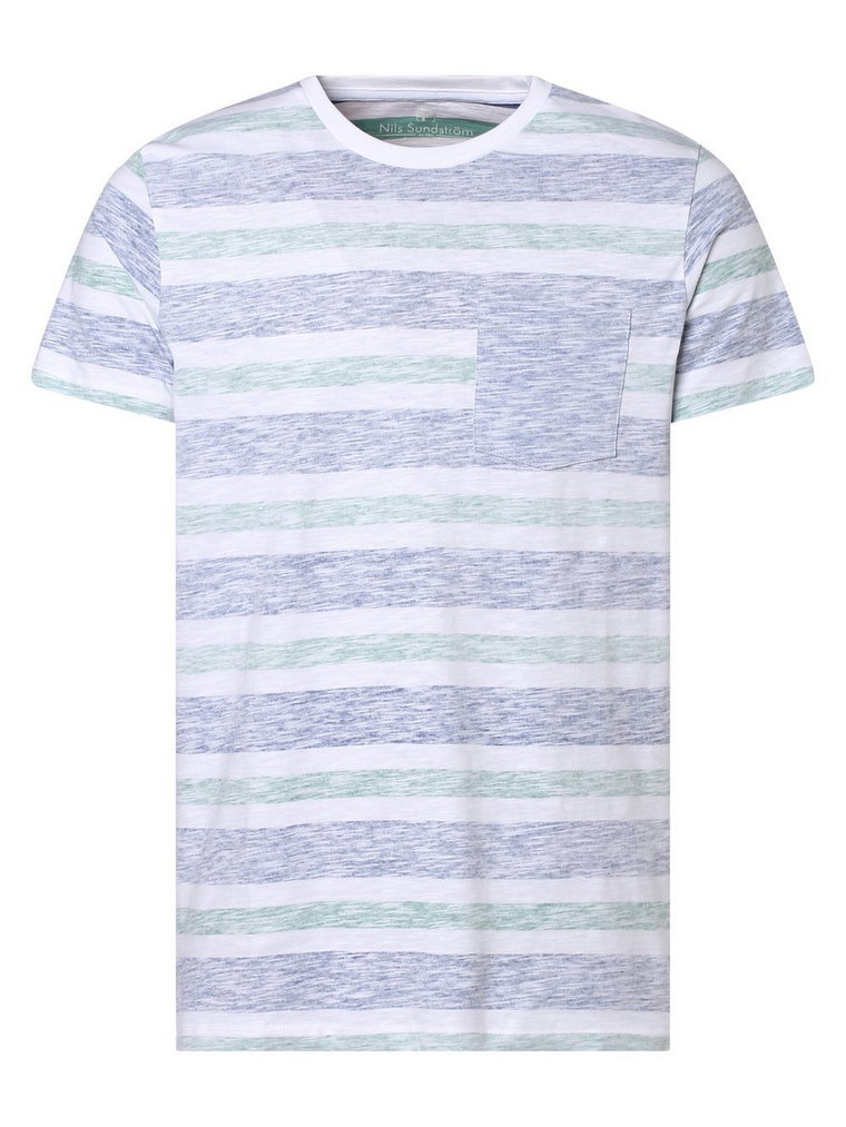 Nils Sundström - T-shirt męski, niebieski|zielony|biały|wielokolorowy