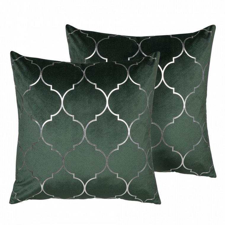 Zestaw 2 poduszek dekoracyjnych marokańska koniczyna 45 x 45 cm zielony ALYSSUM kod: 4251682235303
