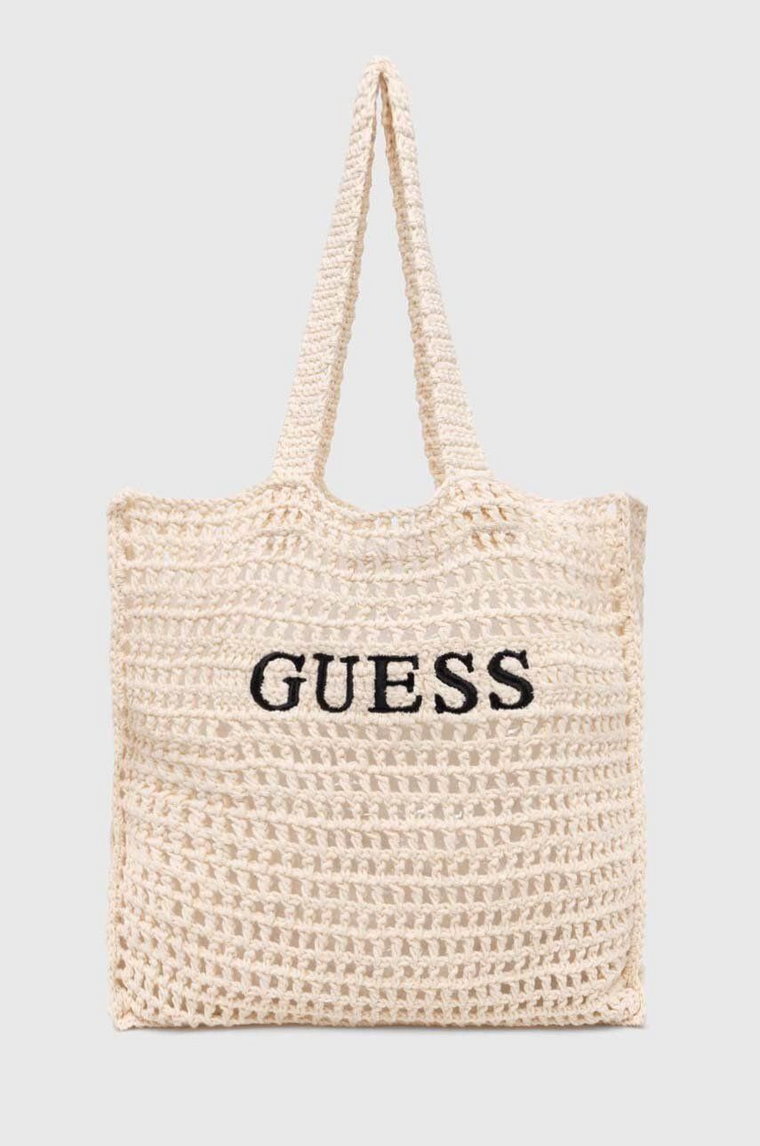 Guess torba plażowa kolor beżowy E4GZ09 WG4X0