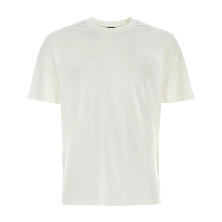 Klasyczny Biały T-Shirt z Bawełny Jil Sander