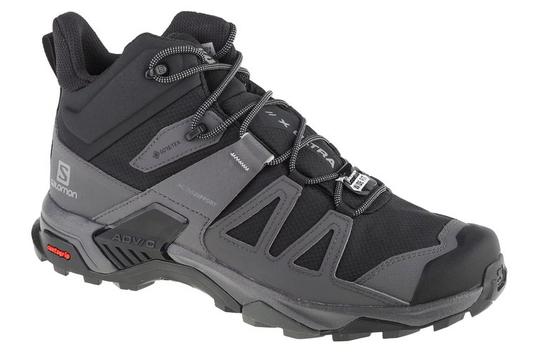 Salomon X Ultra 4 Mid Wide GTX 412946, Męskie, Czarne, buty trekkingowe, tkanina, rozmiar: 40 2/3