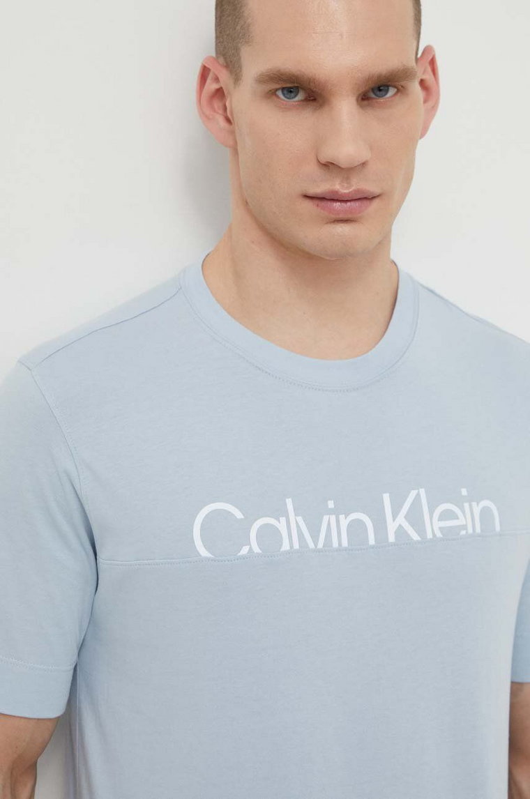 Calvin Klein Performance t-shirt męski kolor niebieski z nadrukiem