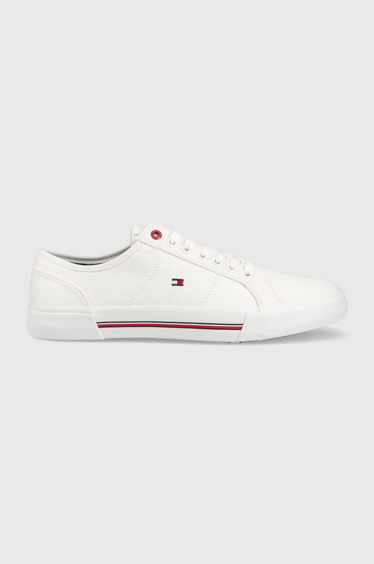 Tommy Hilfiger tenisówki CORE CORPORATE VULC CANVAS męskie kolor biały FM0FM04560