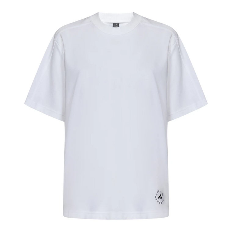 Białe T-shirty i Pola z żebrowanym dekoltem Adidas by Stella McCartney