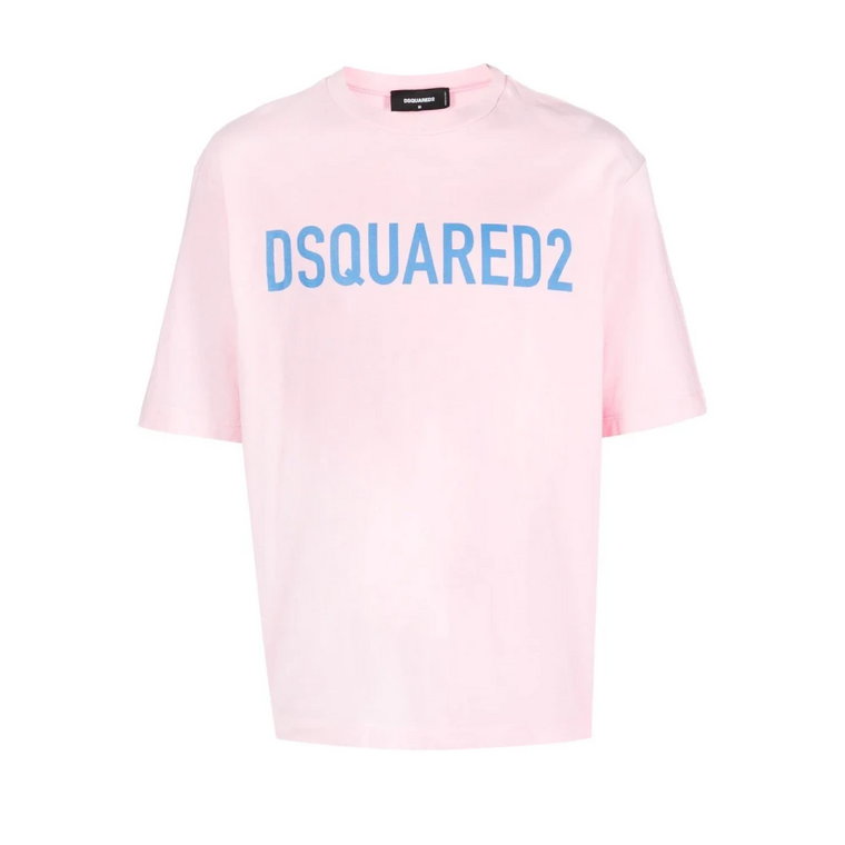 Różowe T-shirty i Pola z Dsquared2apisem Dsquared2