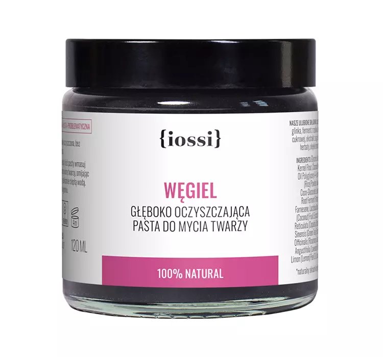 IOSSI OCZYSZCZAJĄCA PASTA DO MYCIA TWARZY Z WĘGLEM AKTYWNYM 120ML