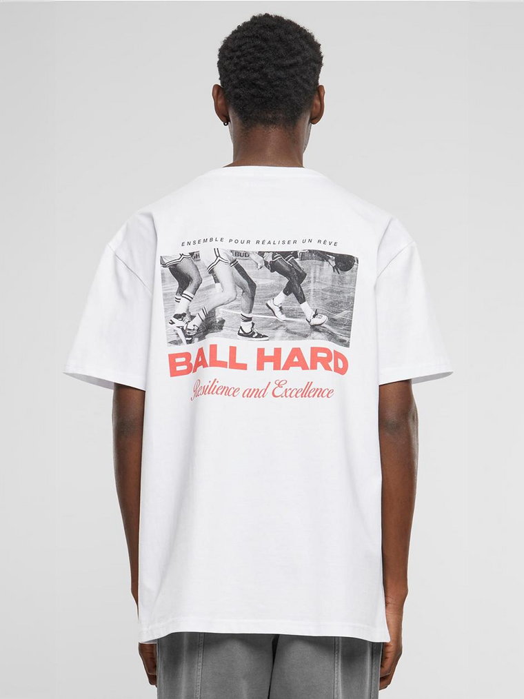 Koszulka Z Krótkim Rękawem Oversize Męska Biała Upscale MT3115 Ball Hard Heavy