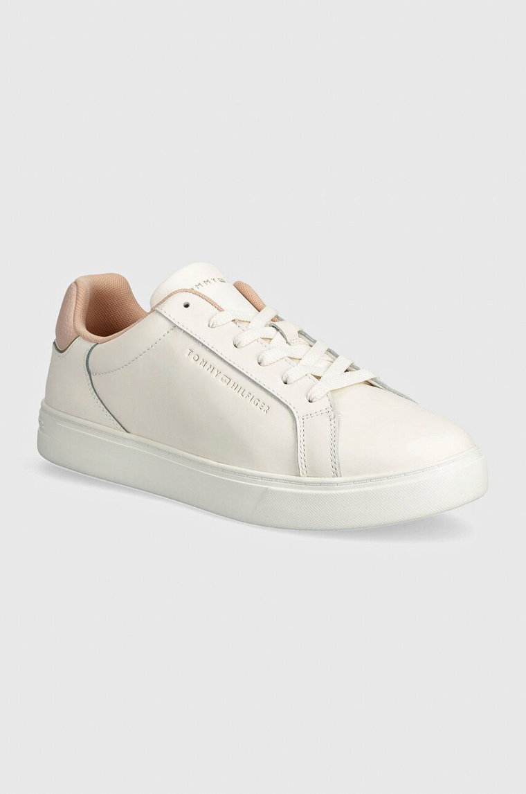 Tommy Hilfiger sneakersy skórzane ESSENTIAL COURT SNEAKER kolor beżowy FW0FW08000