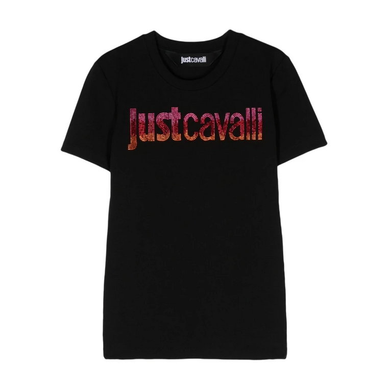 Czarna Koszulka z Logo Just Cavalli