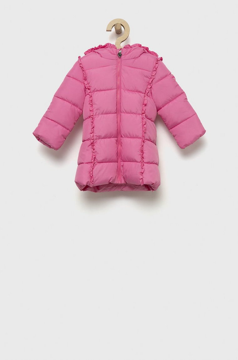 Guess kurtka dziecięca kolor różowy