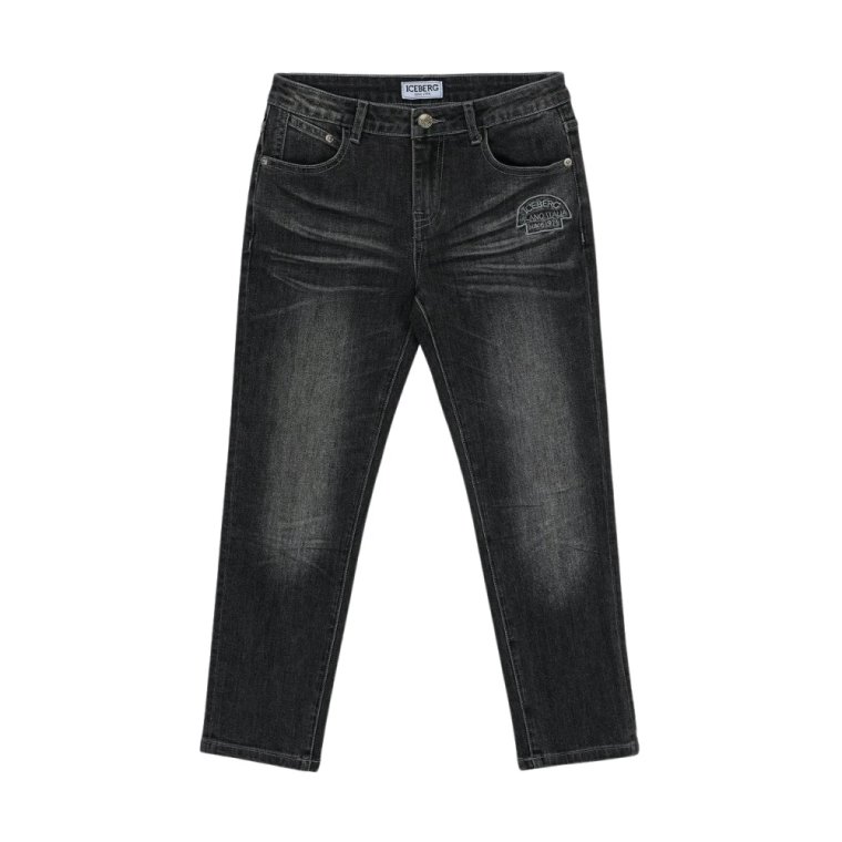 Kids -Gray stonewashed 5-pocket jeans Iceberg