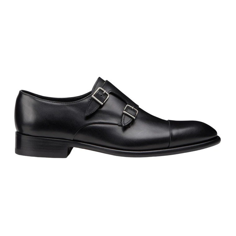 Czarne skórzane buty z podwójną sprzączką Doucal's