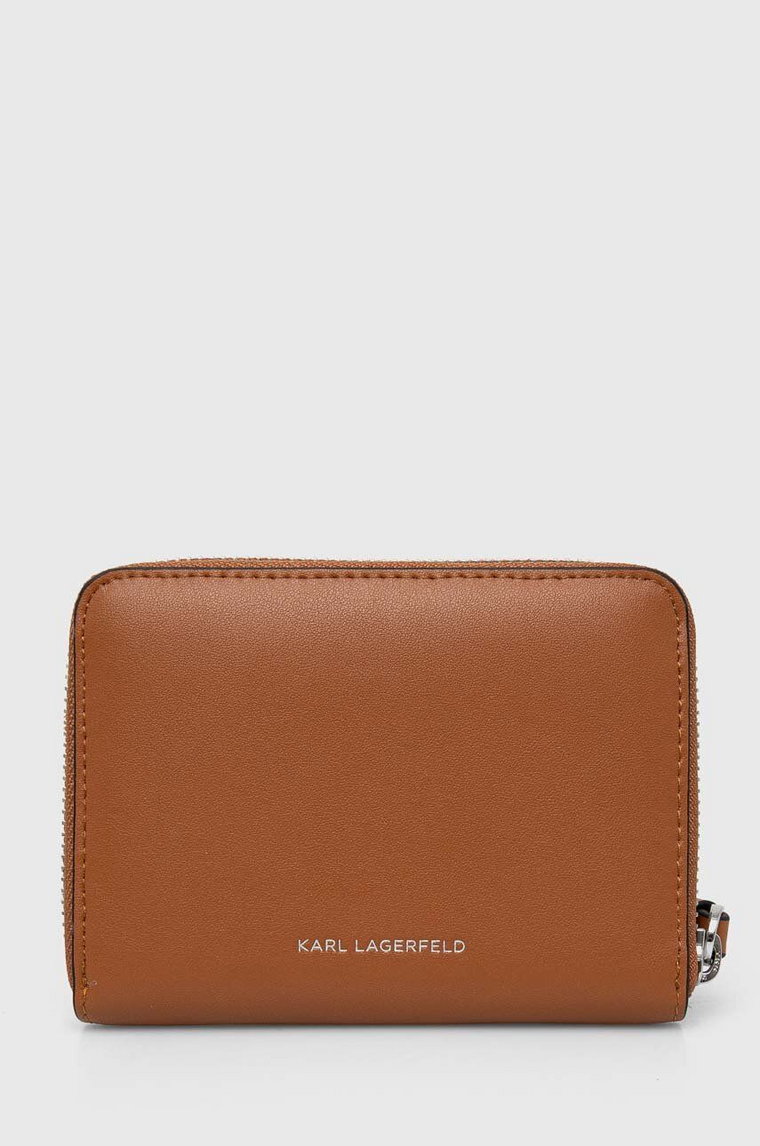 Karl Lagerfeld portfel damski kolor brązowy