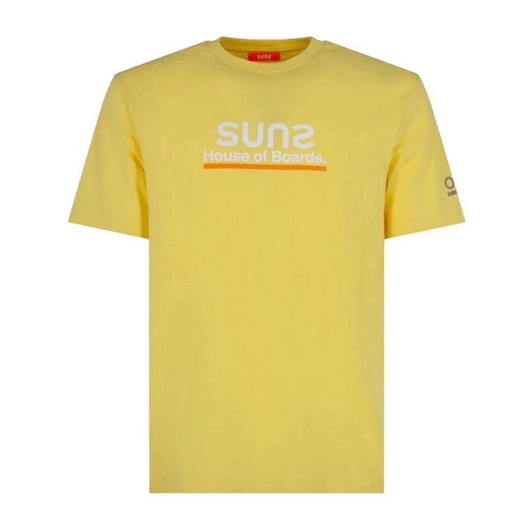 Żółta Fluo Bawełniana Koszulka Sunspel