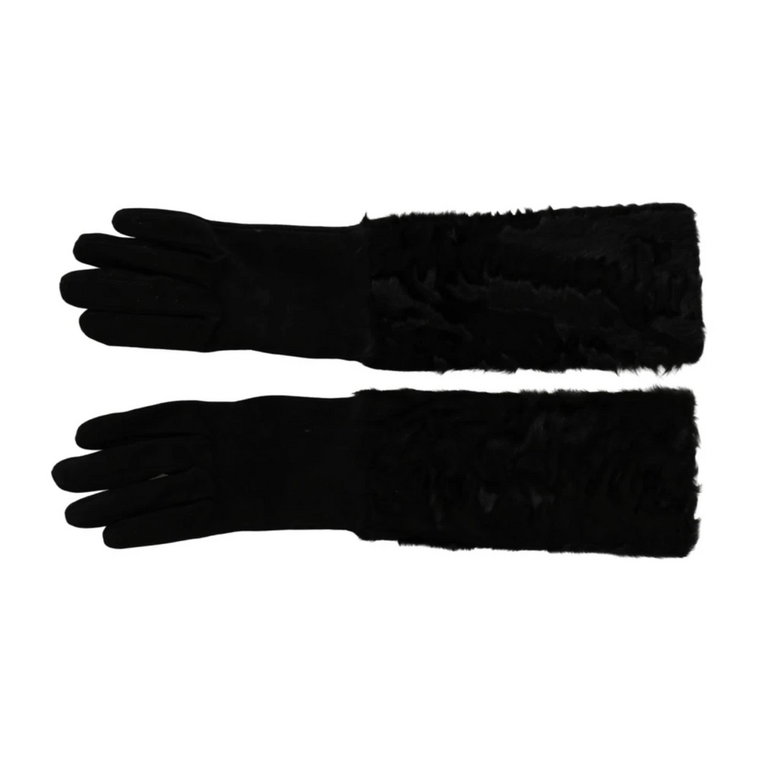 Czarne rękawiczki do łokcia - Wysoka jakość Dolce & Gabbana
