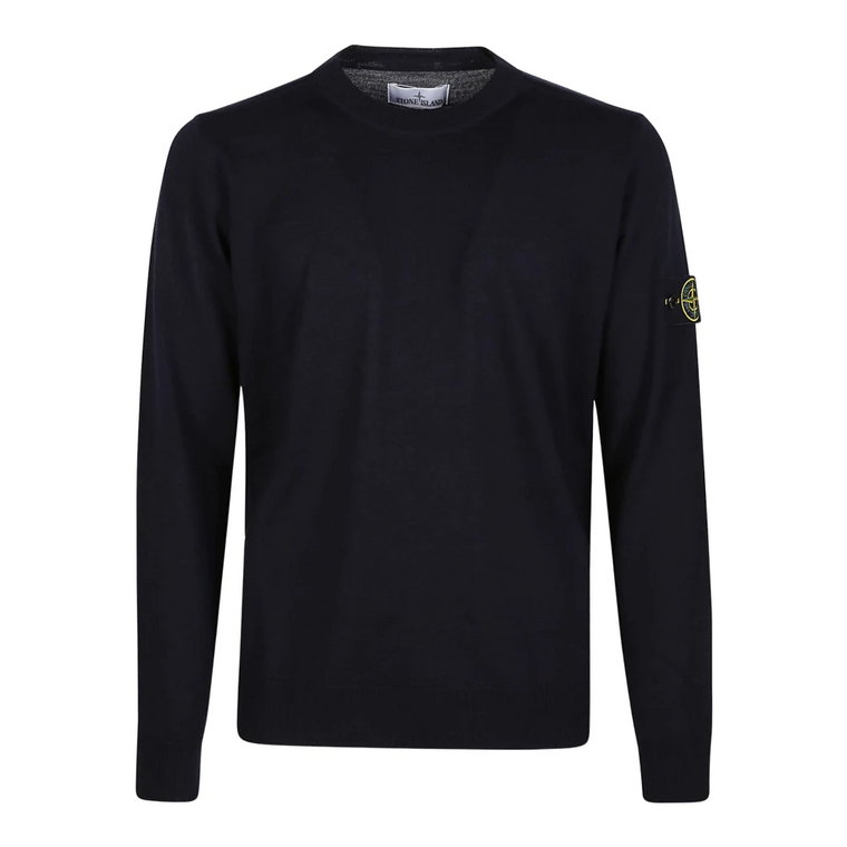 Stylowy Navy Blue Sweter Stone Island