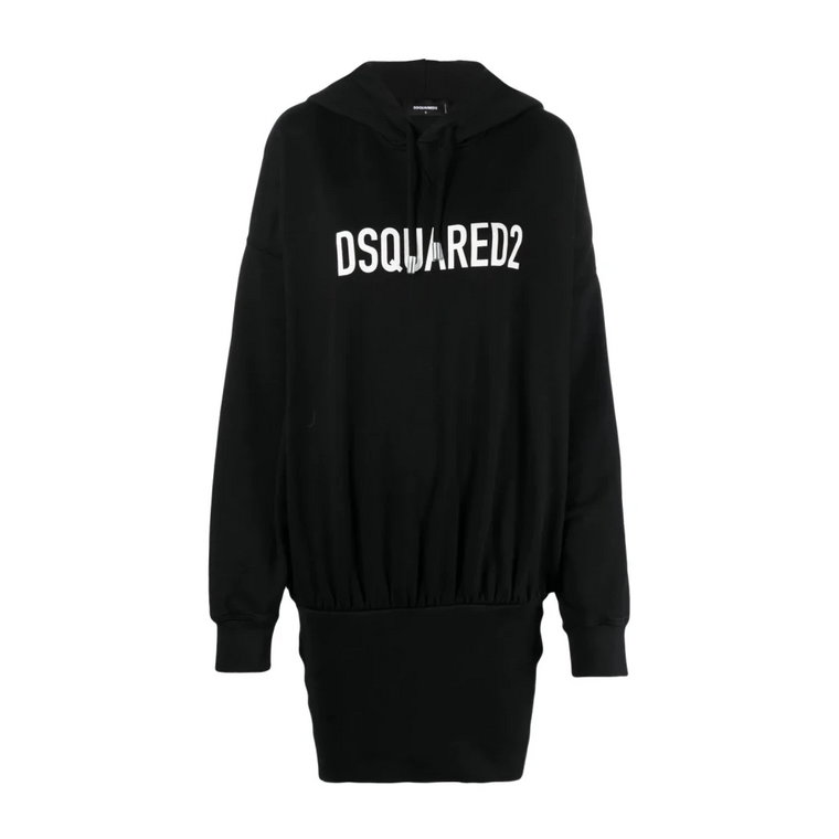 Czarna Damska Bluza z Nadrukiem Logo Dsquared2