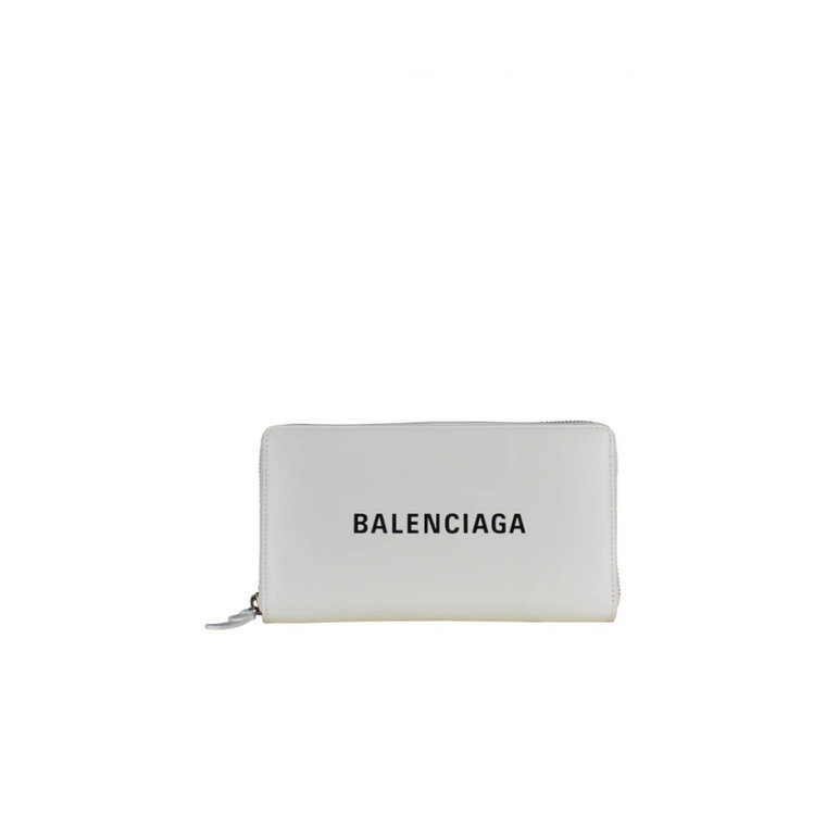 Biała skórzana portmonetka Balenciaga