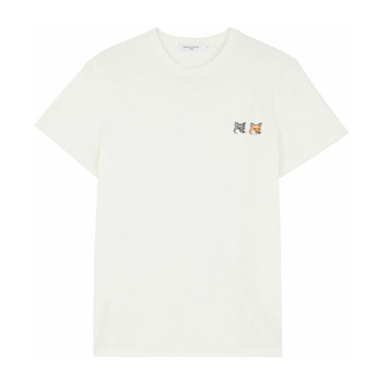 Podwójna naszywka z logo Fox Head - T-shirt - Latte - XL Maison Kitsuné