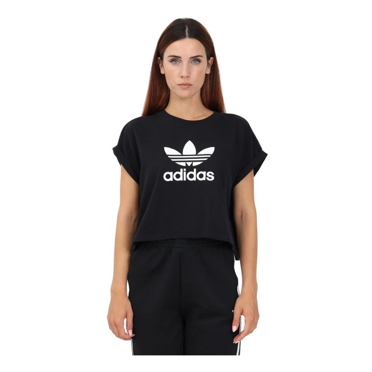 Sportowy Krótki T-shirt Damski - Czarny Adidas Originals