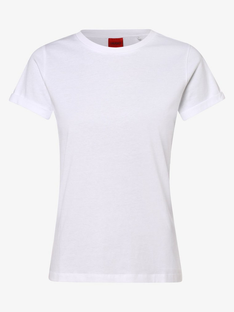 HUGO - T-shirt damski  The Plain Tee, biały