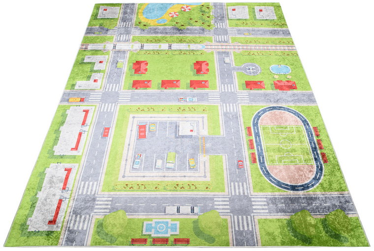 Kolorowy dywan dziecięcy z ulicami - Kazo 6X