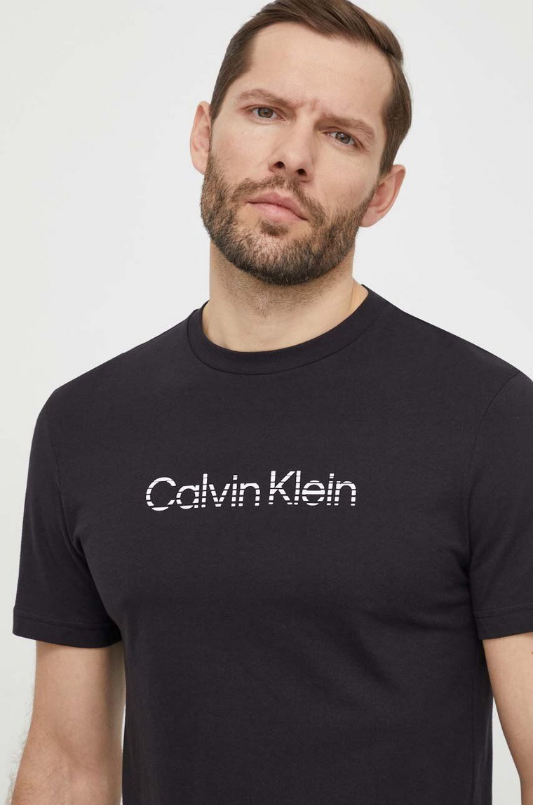 Calvin Klein t-shirt bawełniany męski kolor czarny z nadrukiem