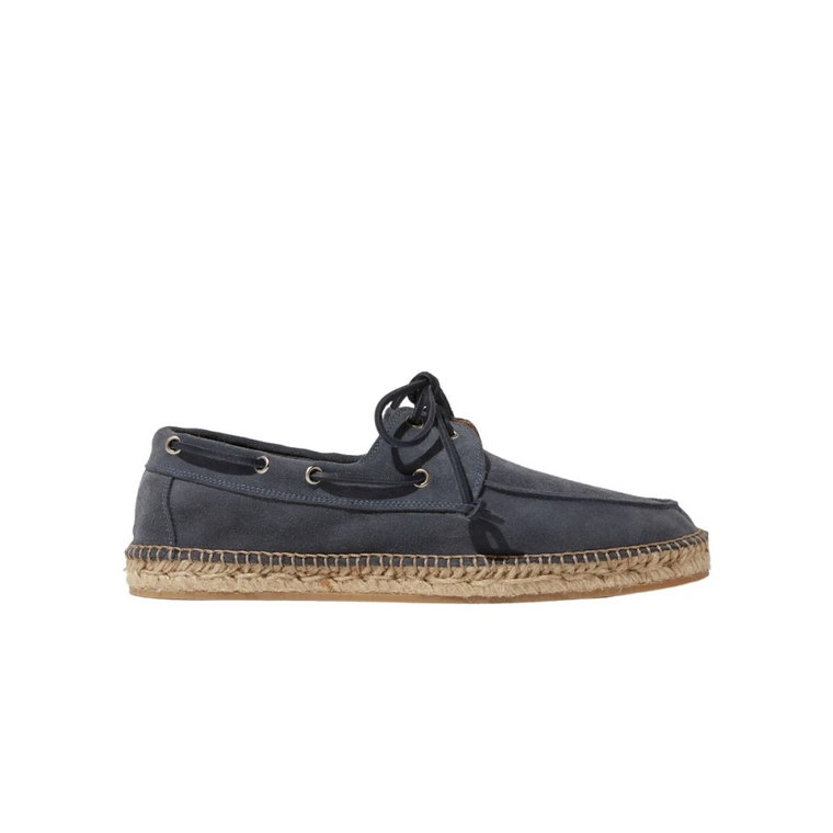 Szare Espadryle z Zamszu w Stylu Boat-Shoe Scarosso