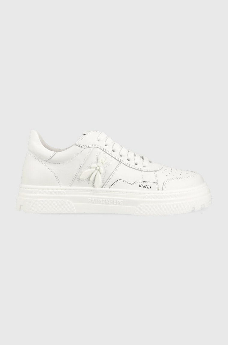 Patrizia Pepe sneakersy skórzane kolor biały 2Z0008 L011 W338