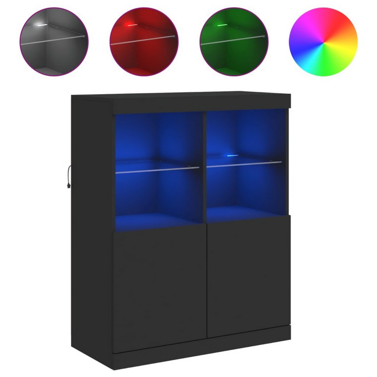 Komoda LED RGB Czarna 81x37x100cm