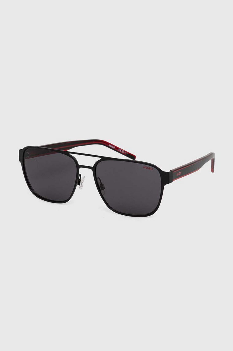 HUGO okulary przeciwsłoneczne męskie kolor czarny HG 1298/S
