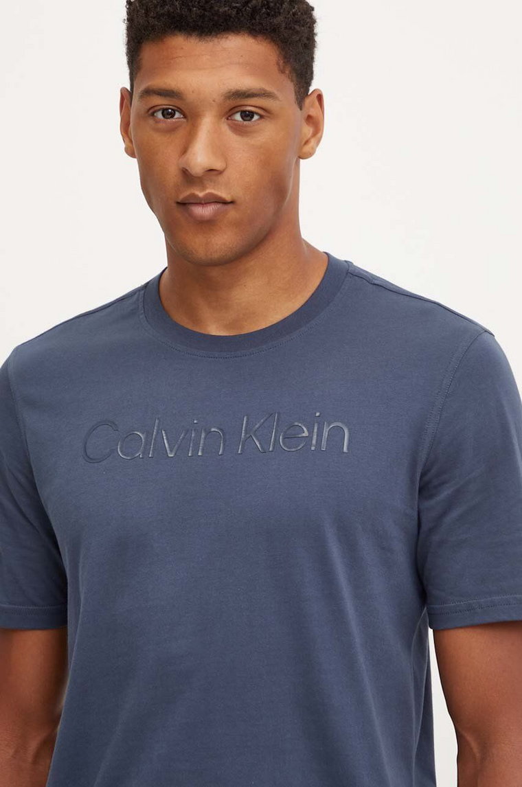 Calvin Klein Performance t-shirt męski kolor granatowy z aplikacją 00GMF4K110