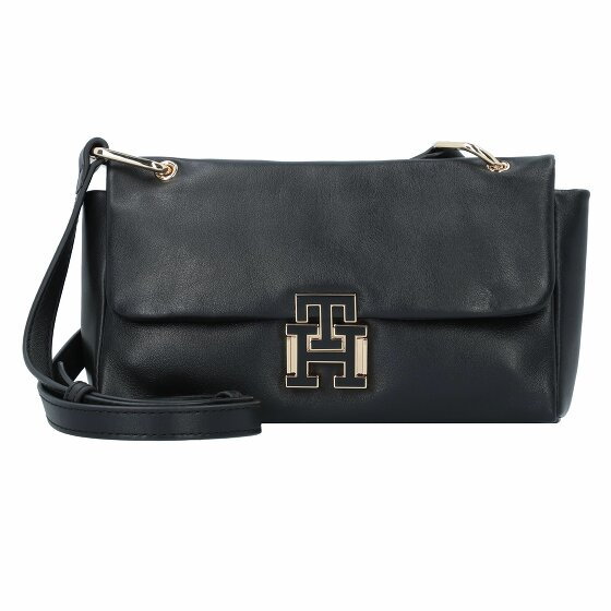 Tommy Hilfiger Pushlock Torba na ramię Skórzany 22 cm black