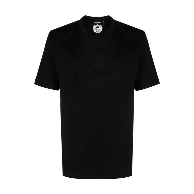 Tonalna koszulka z liściem klonu w kolorze czarnym Dsquared2