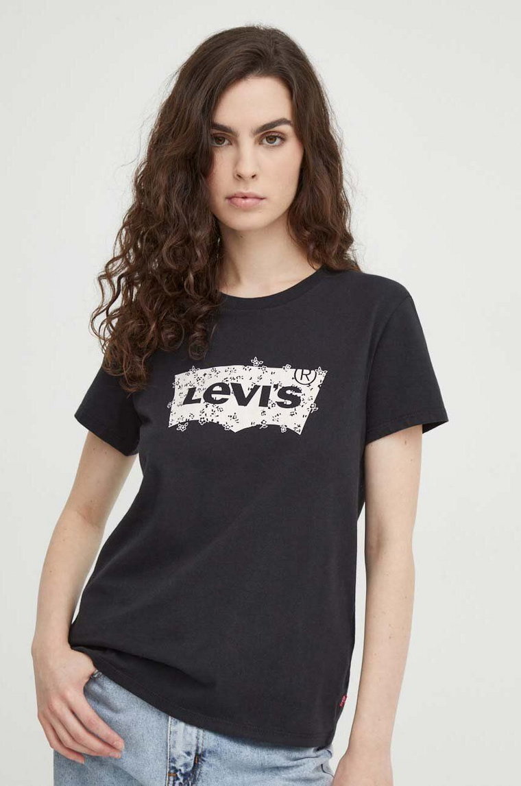 Levi's t-shirt bawełniany damski kolor czarny