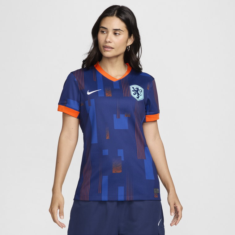 Damska koszulka piłkarska Nike Dri-FIT Holandia (drużyna damska) Stadium 2024/25 (wersja wyjazdowa)  replika - Niebieski