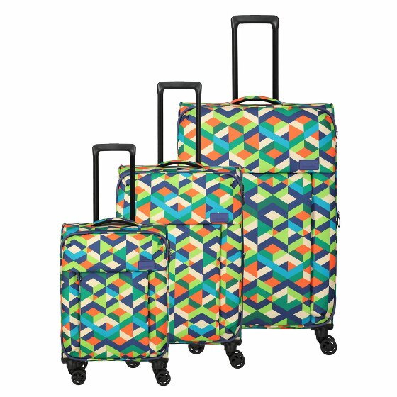 Travelite Campus 4 kółka Zestaw walizek 3-części z plisą rozprężną mehrfarbig