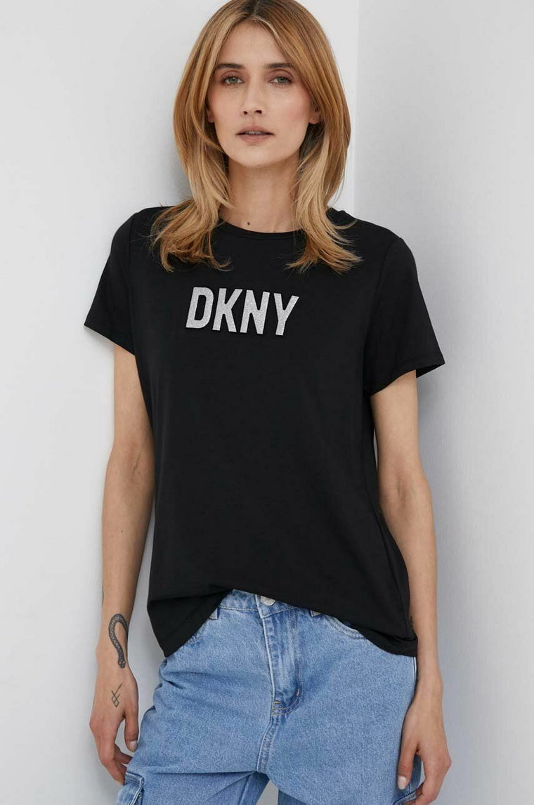 Dkny t-shirt damski kolor czarny P03ZBDNA