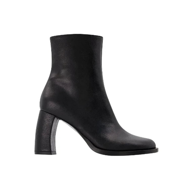 Czarne Skórzane Buty, Obcas 9 cm Ann Demeulemeester