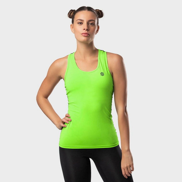 Koszulka tank top Fitness SIROKO Tropic Neonowa Zieleń Kobieta