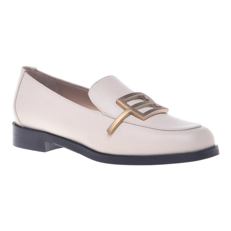 Beige calfskin loafers Baldinini