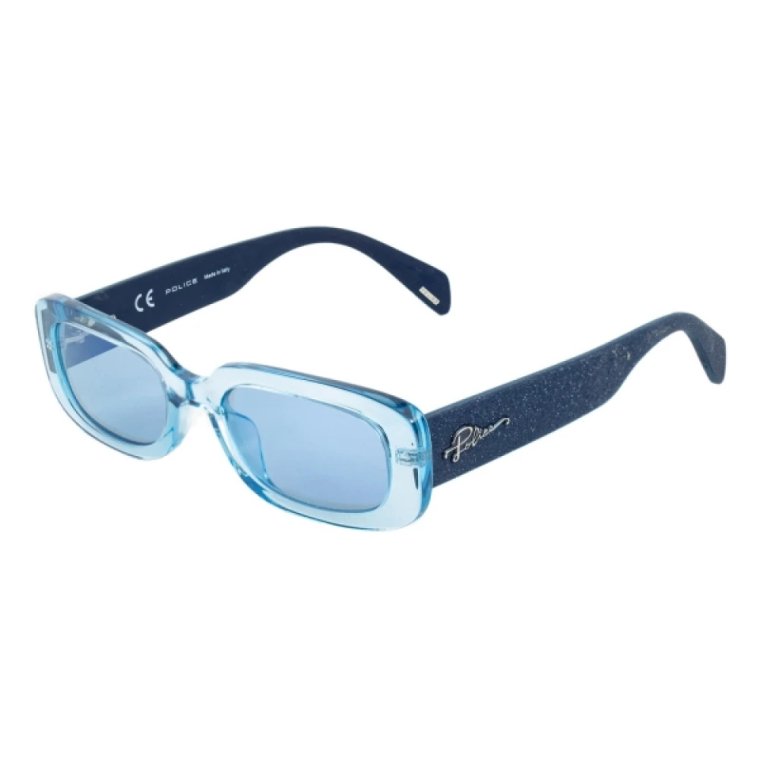 Niebieskie Okulary Damskie z Acetat Police