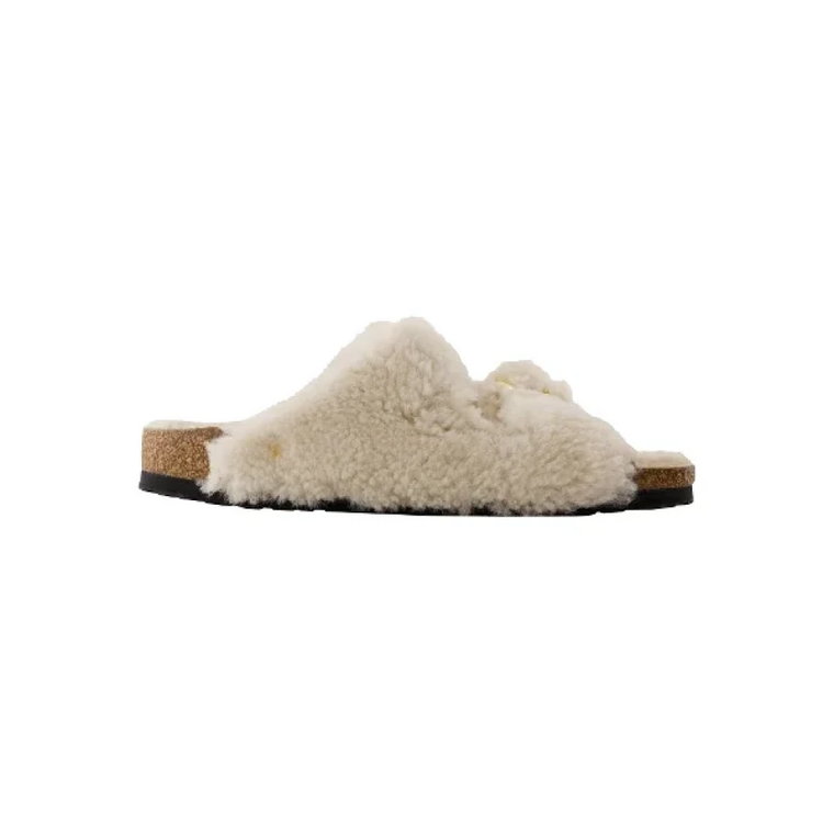 Białe Sandały z Materiału Birkenstock