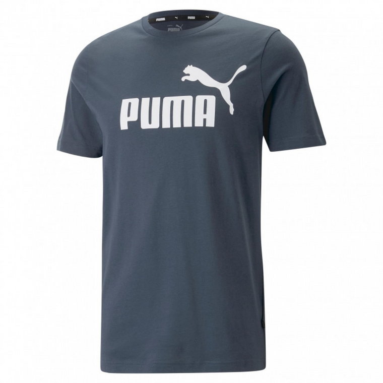 Męski t-shirt z nadrukiem Puma ESS Logo Tee - granatowy